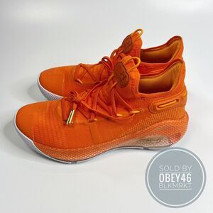 Under Armour Curry 6 Team Orange Burst White 3022893-800 Men’s Size 9